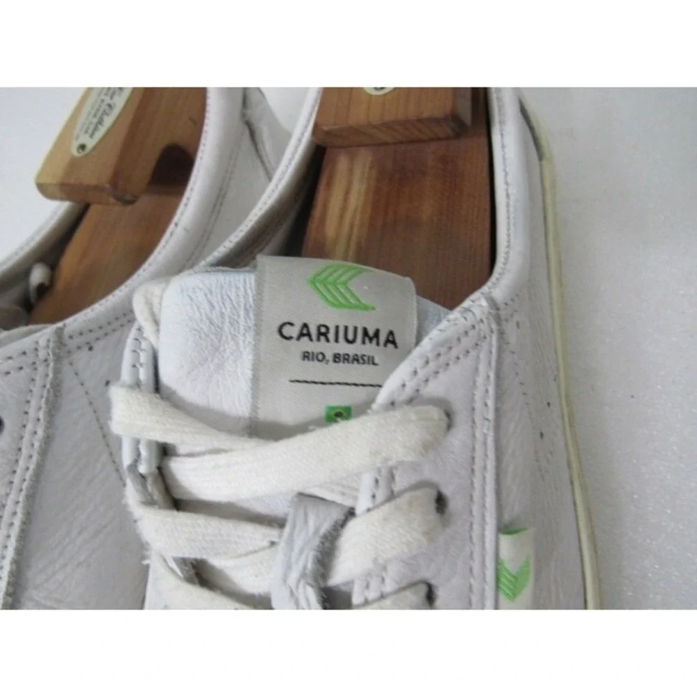 Cariuma White Leather Lace Up Skate Sneakers Shoes Mens 10